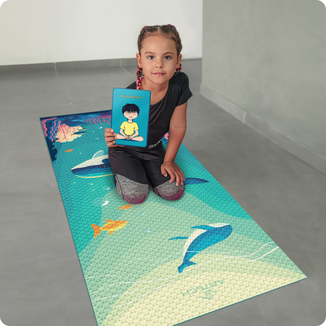 Under The Sea Yoga Mat + Cards.  For Girls and Boys