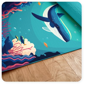 Under The Sea Yoga Mat + Cards.  For Girls and Boys