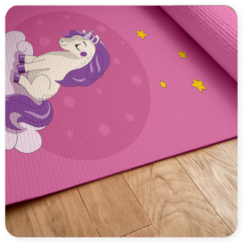Unicorn Yoga Mat + Cards For Girls