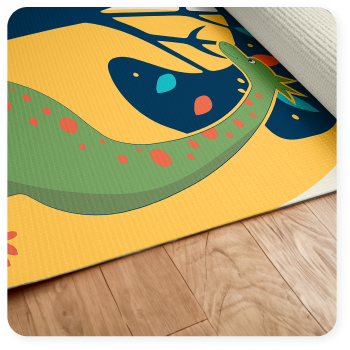 Dinosaur Yoga Mat + Cards  For Boys